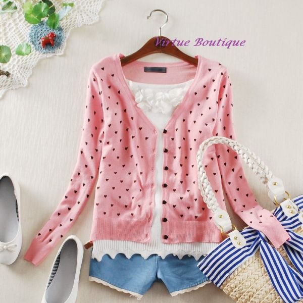 CARDIGAN HEART ROSE